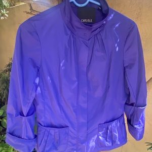 BLUE CARLISLE SHORT JACKET WITH TIE BELT